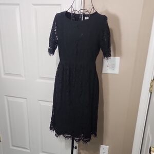 GAP Maternity Black Midi Sheath Dress Crew Neck